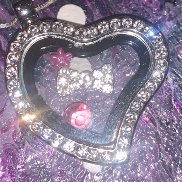 Floating Locket w/silver chain & Selenite Palm/Worry stone! - Picture 2 of 16